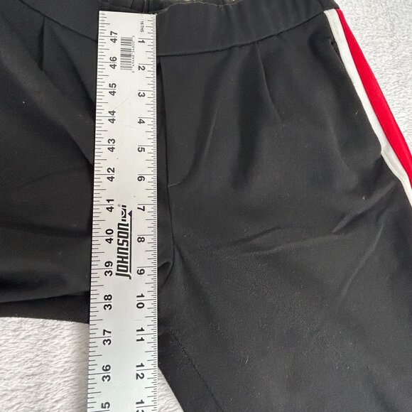 Zara Trafaluc Women's Black Ankle Pants Small Red White Side Stripe Sporty Chic - Picture 7 of 9